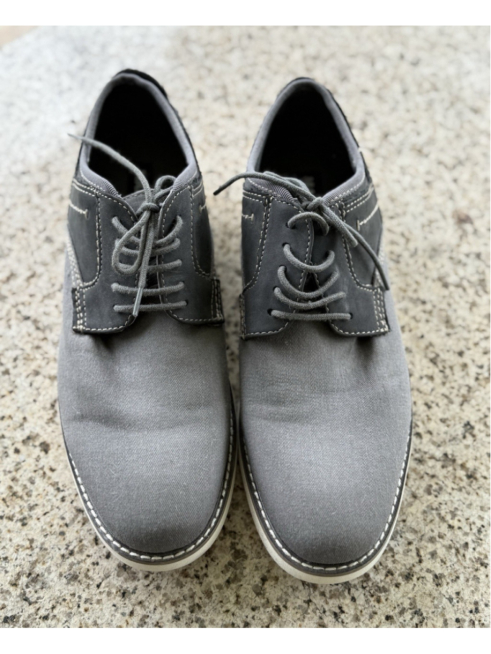 Madden M-Deene Men's Oxford Shoes Gray Leather Lace-Up Round Toe US 9